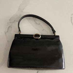 Vintage Gucci 1920s Patent Leather Top Handle bag